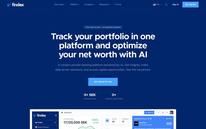 Screenshot of findex.se