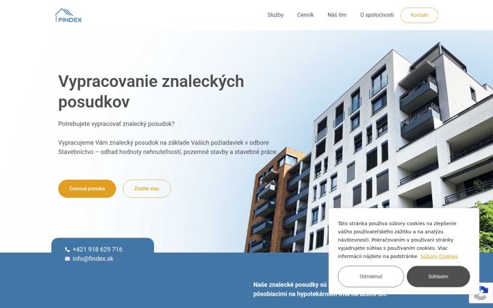 Screenshot of findex.sk