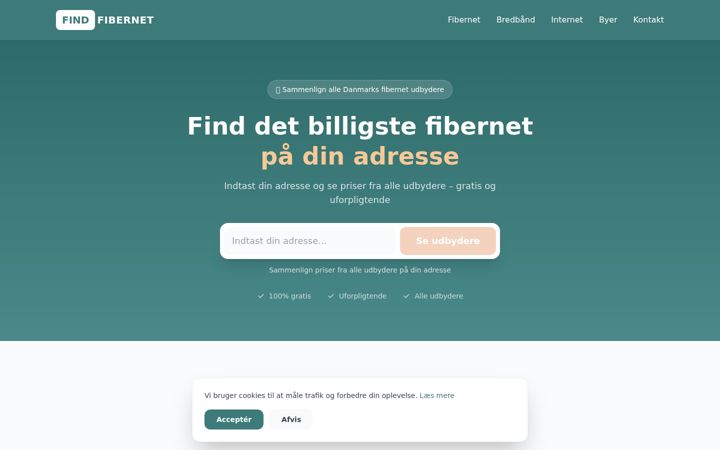 Screenshot of findfibernet.dk