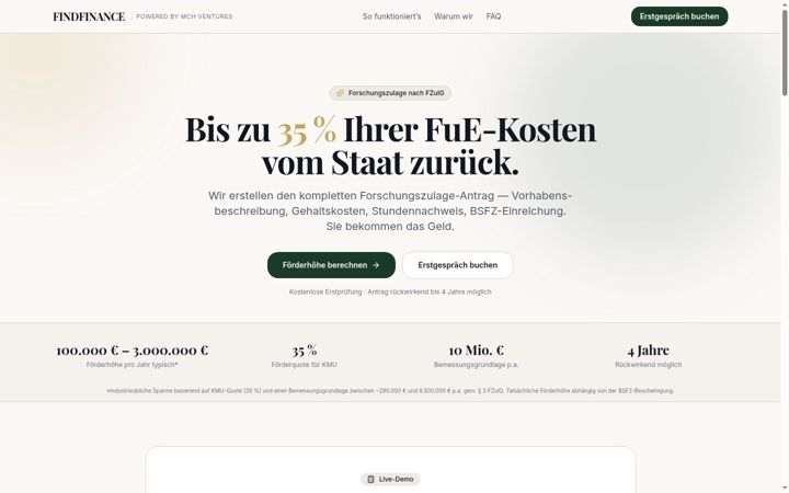 Screenshot of findfinance.de