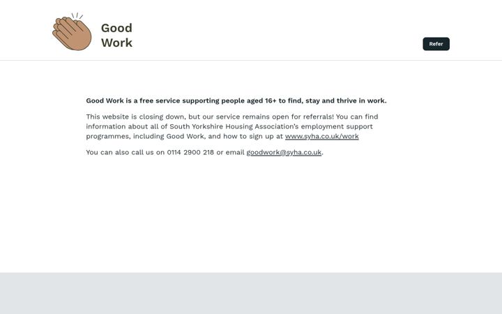 Screenshot of findgoodwork.co.uk