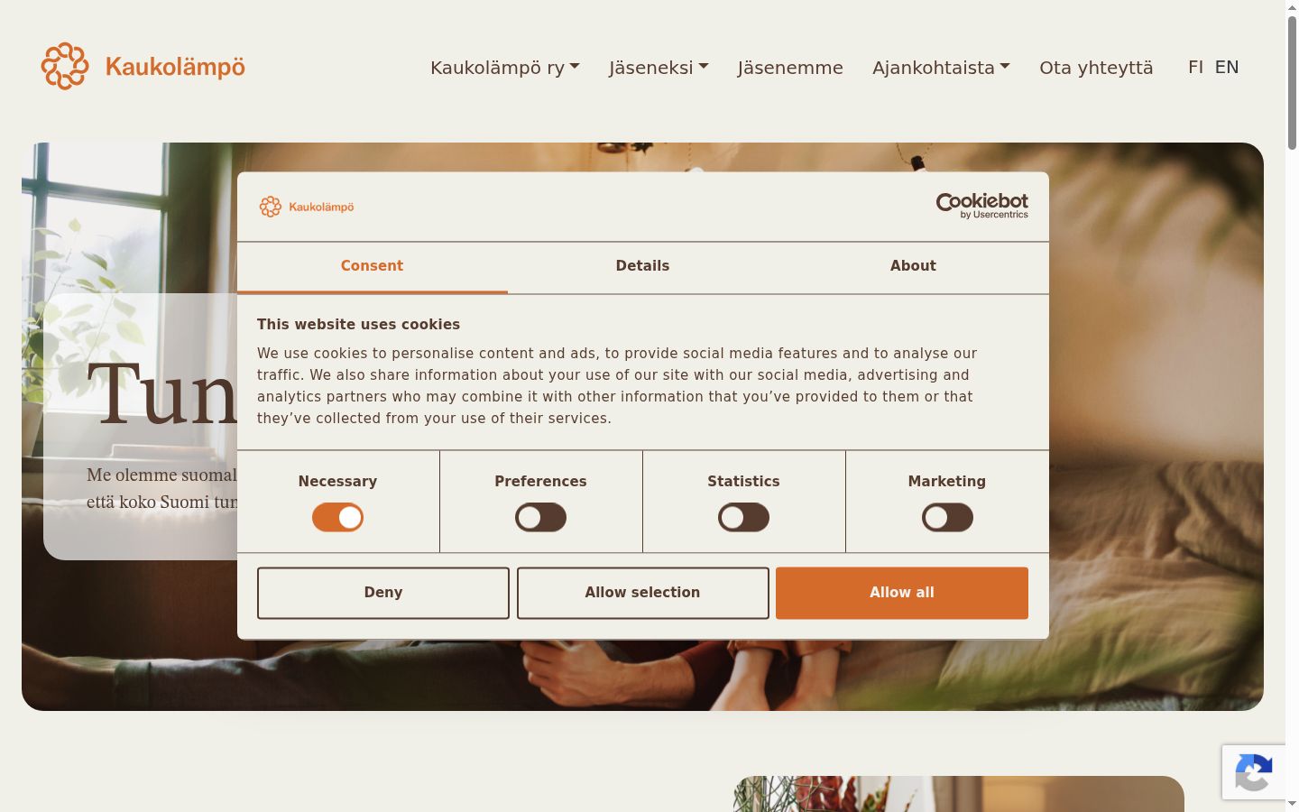 Zrzut ekranu banera zgody wyświetlanego przed jakąkolwiek interakcją
