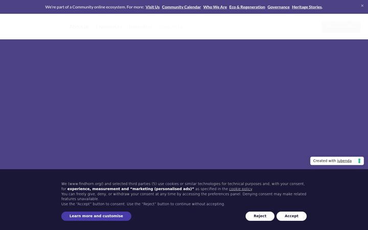 Screenshot of findhorn.org