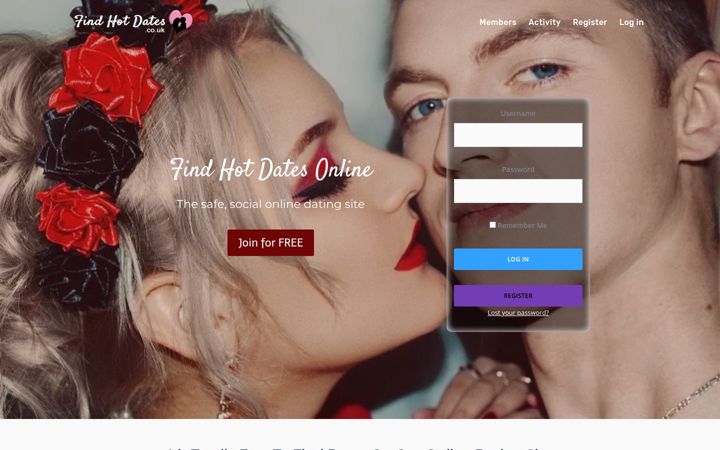Screenshot ta' findhotdates.co.uk