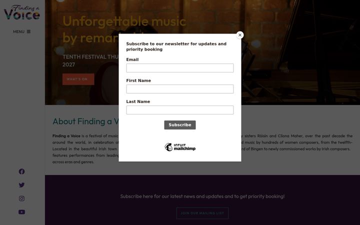 Screenshot of findingavoice.ie