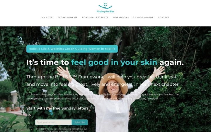 Screenshot of findingthebliss.com