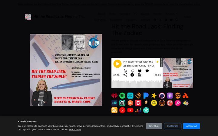 Screenshot of findingthezodiacradio.com