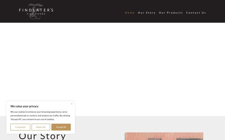 Screenshot of findlatersfinefoods.co.uk