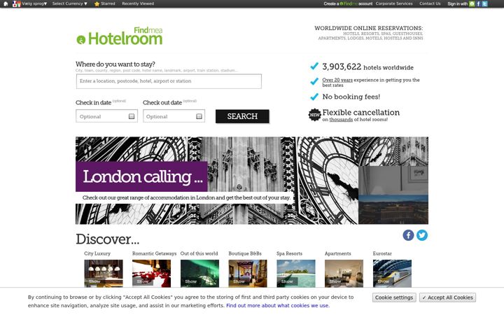 Screenshot of findmeahotelroom.com
