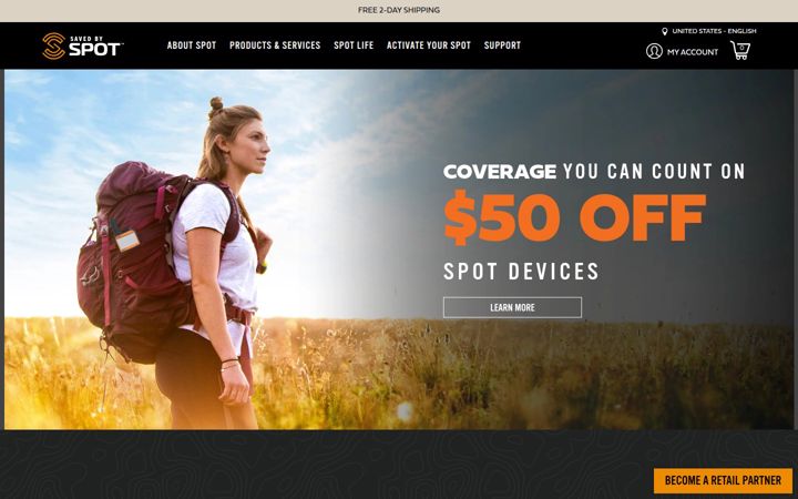 Screenshot of findmespot.com