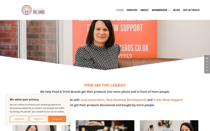 Screenshot of findmetheleads.co.uk