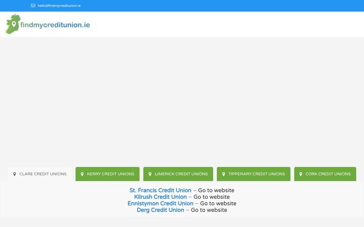 Snímek obrazovky findmycreditunion.ie