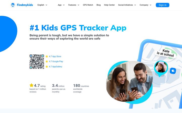 Screenshot του findmykids.org