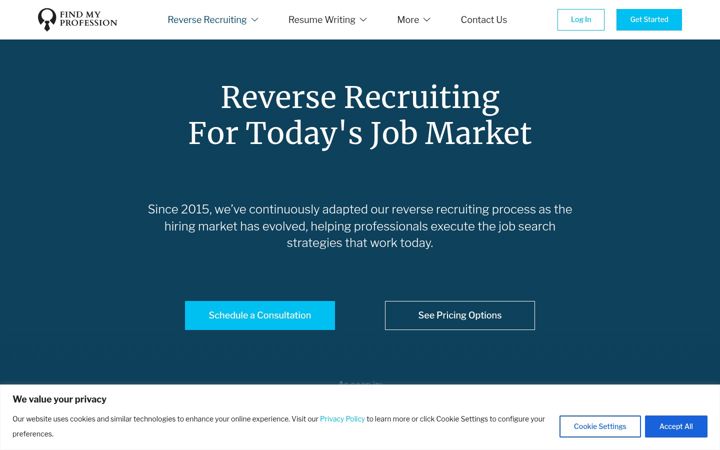 Screenshot of findmyprofession.com