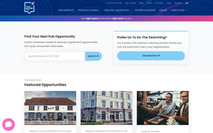 Screenshot of findmypub.com