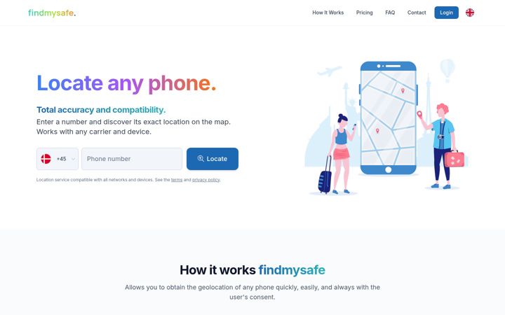 Screenshot of findmysafe.com