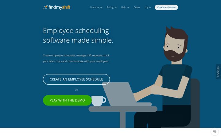 Screenshot of findmyshift.com