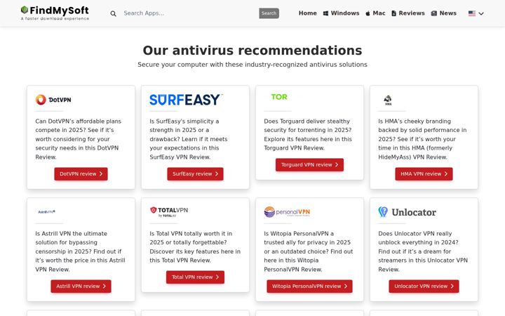 Screenshot of findmysoft.com