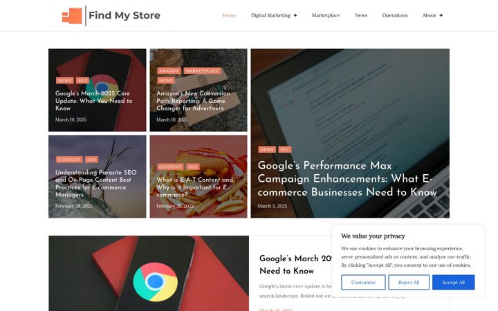 Screenshot ta' findmystore.co.uk