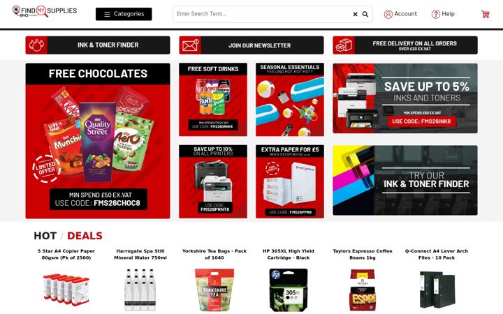 Screenshot of findmysupplies.co.uk