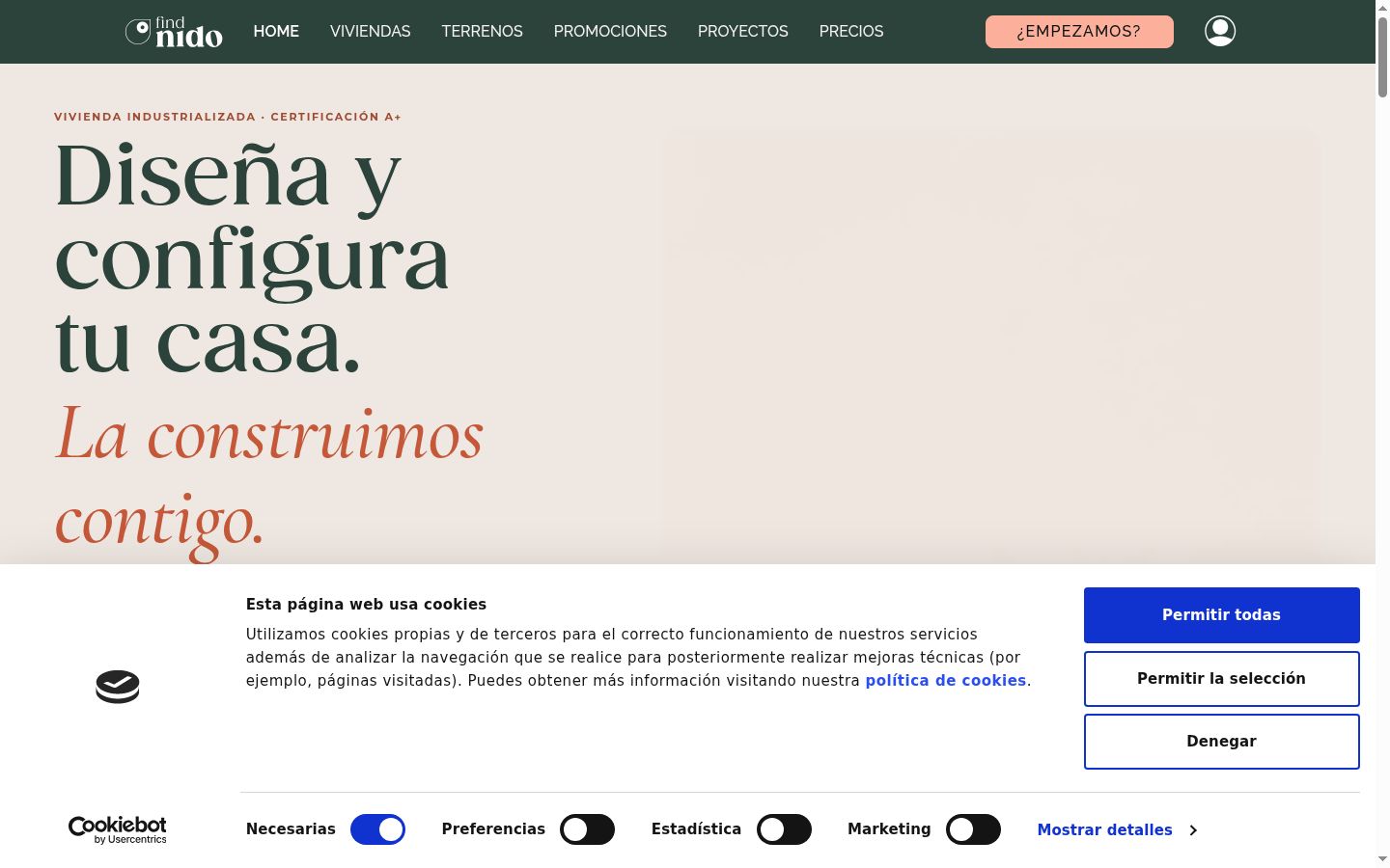 Screenshot del banner di consenso mostrato prima di qualsiasi interazione