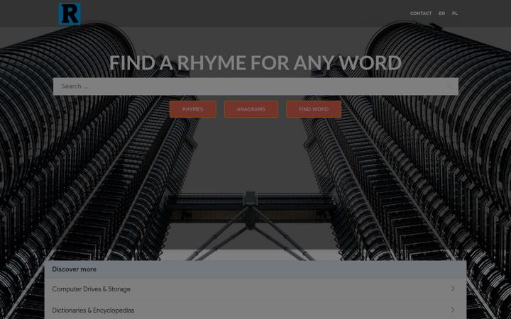 Screenshot of findrhyme.info