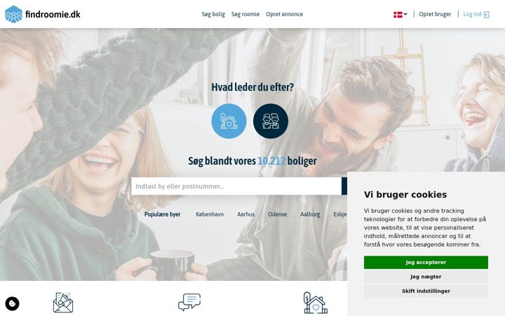 Screenshot of findroomie.dk