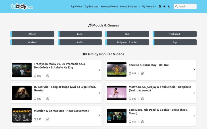 Screenshot of findsamusic.co.za