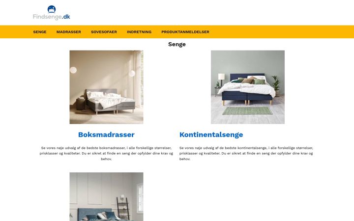 Screenshot of findsenge.dk