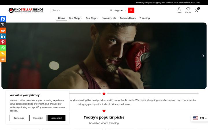 Screenshot of findstellartrends.com