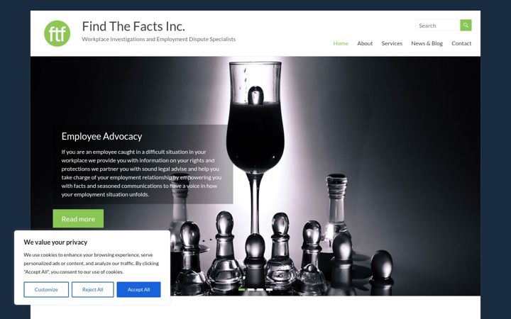 Screenshot of findthefacts.ca