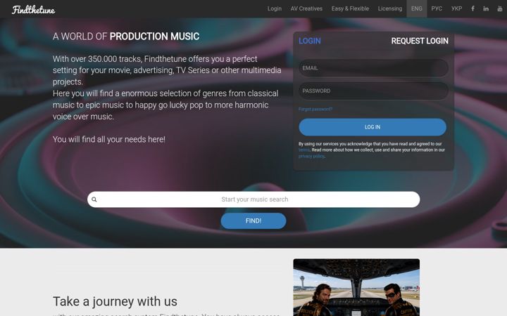 Screenshot of findthetune.com