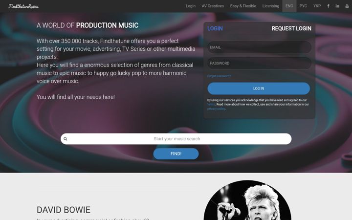 Screenshot of findthetune.ru