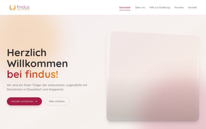 Screenshot of findus-jugendhilfe.de