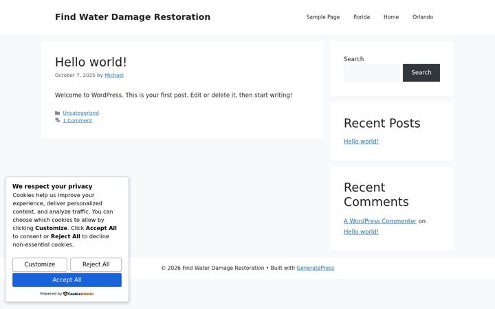 Screenshot of findwaterdamagerestoration.com