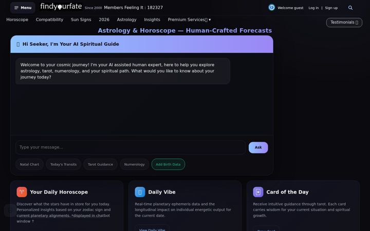 Screenshot of findyourfate.com