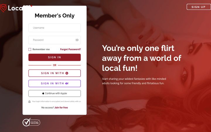 Screenshot of findyourlocalflirt.com