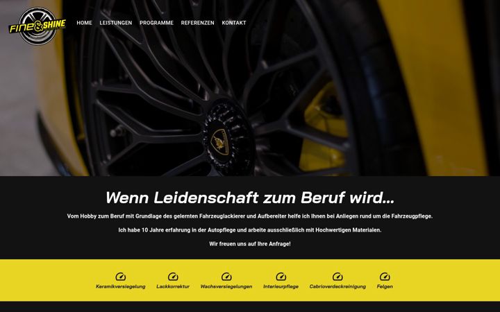 Skjermbilde av fineandshine-autopflege.de