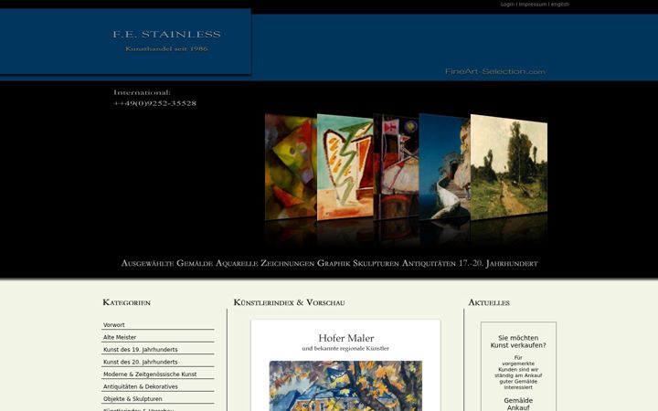 Screenshot of fineart-selection.de