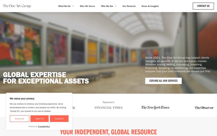 Screenshot of fineartgroup.com
