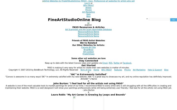 Screenshot of fineartstudioonline.com