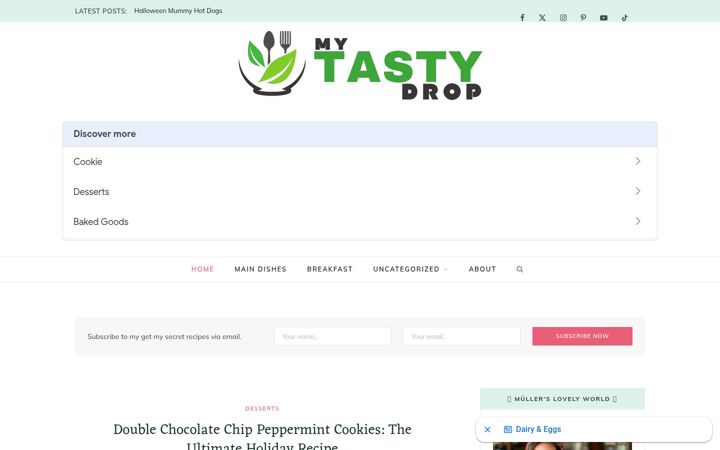 Screenshot of finecookingrecipe.com