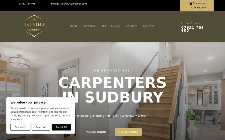 Screenshot of fineedge-carpentry.com