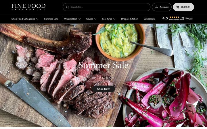 Screenshot ta' finefoodspecialist.co.uk