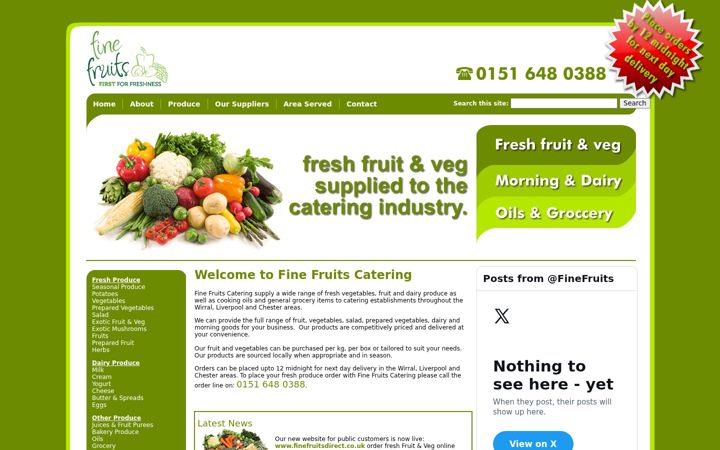 Screenshot of finefruitscatering.co.uk