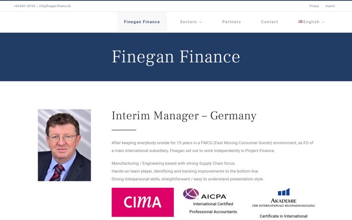 Captură de ecran a finegan-finance.de
