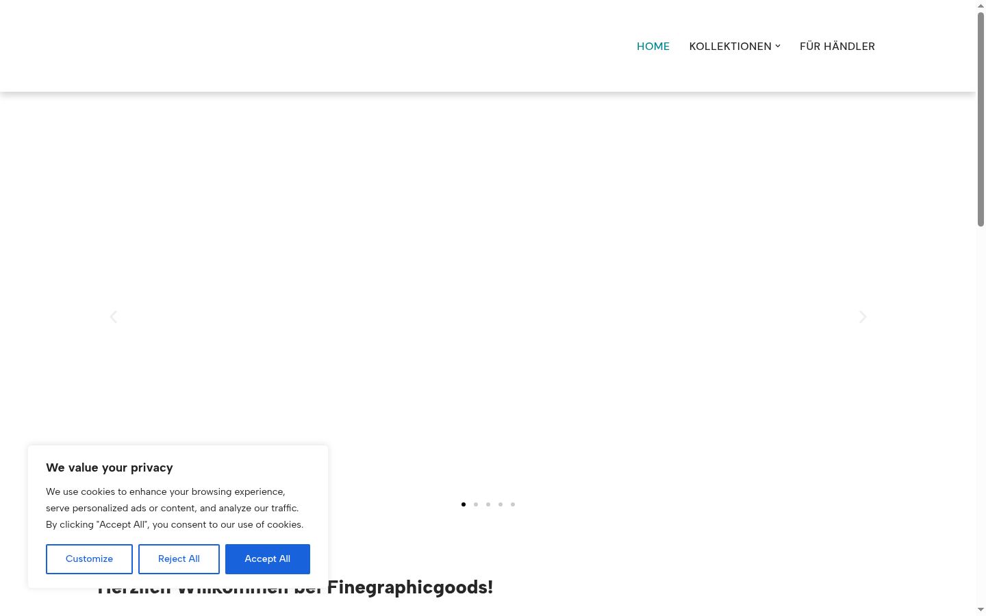 Screenshot des Einwilligungsbanners vor jeglicher Interaktion