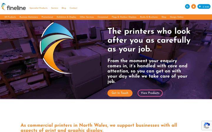 Screenshot ta' finelineprintandweb.co.uk