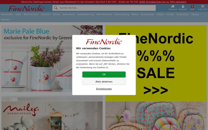 Screenshot of finenordic.ch