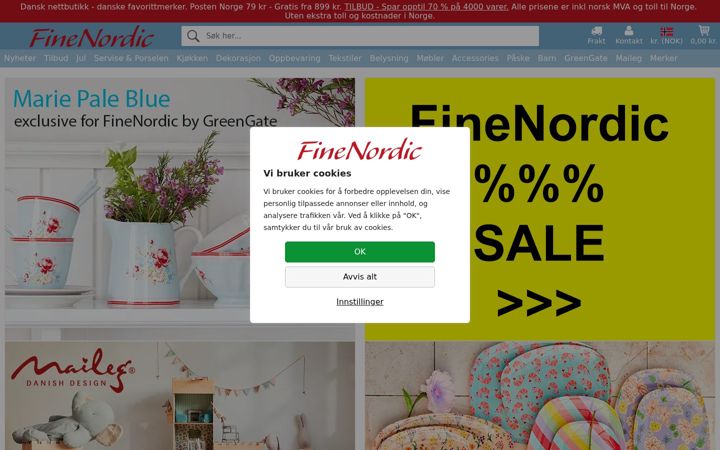 Screenshot of finenordic.no